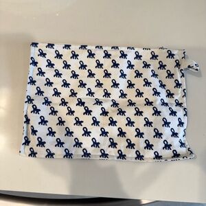 White and Blue Patterned Pouch